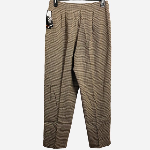 Briggs New York Women Sz 16 Short Houndstooth Pants NWT Stretchy Waist Neutral - Picture 3 of 7